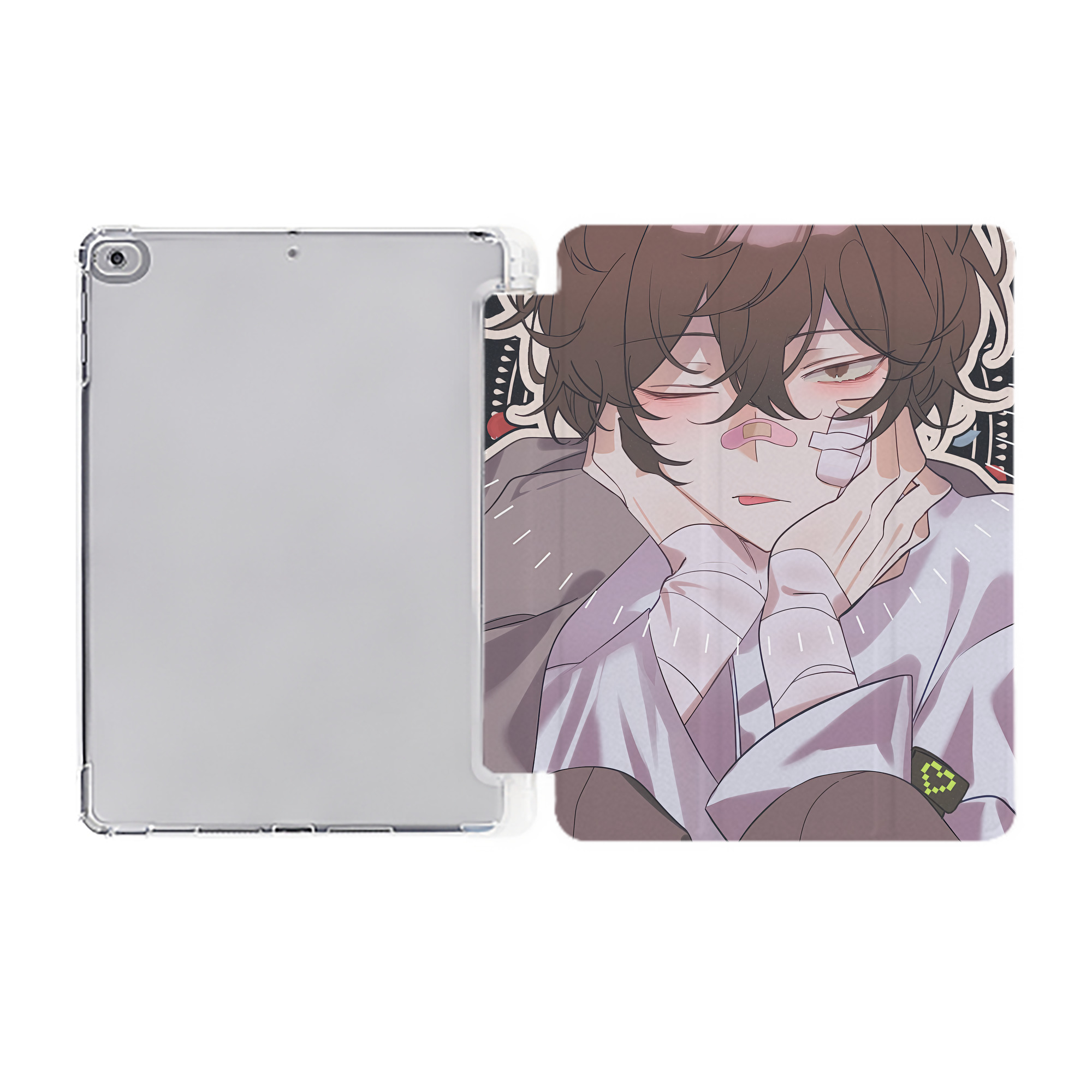 （画像用） 文豪ストレイドッグス Bungo Stray Dogs IPad ケース ペン収納付き 三つ折りスタンド PUレザー×シリコン 対応機種9.5/10.5/10.9インチ